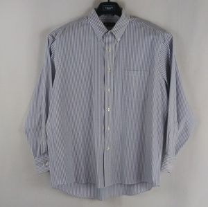 Chaps blue stripe button up shirt men size XL.